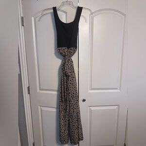 Black and Tan Polka Dot Jumpsuit